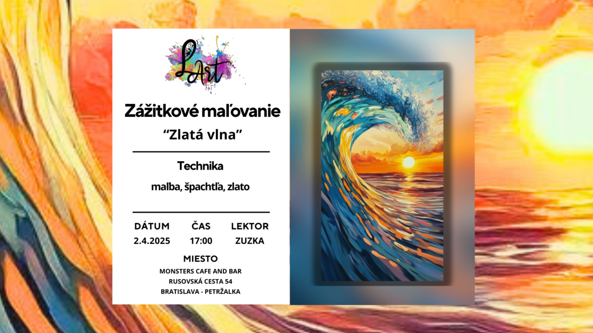 Zážitkové maľovanie - "Zlatá vlna…" maľba a špachtľa, zlato